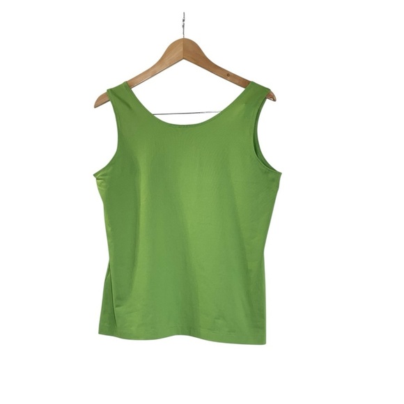 CHICOS Womens Knit Tank TOP Sleeveless Lime GREEN Size 2(L/ 12) - Picture 2 of 8